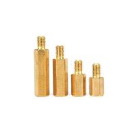 TULDYS 10/50 pièces M3 Hex laiton mâle femelle entretoise goujon métrique hexagone fileté pilier PCB carte mère entretoise boulon vis (Color : M3 x 10 x 6mm, Size : 10(pcs))