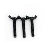 TULDYS 2/10 pièces M4 M5 M6 M8 Noir Papillon Aile Boulon vis à Pouce en Acier avec Noir(10mm,M4 (10Pcs))