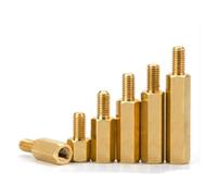 TULDYS 2-50pcs Hex mâle à Femelle M2 M2.5 M3 M4 M5 M6 entretoise en Laiton entretoise de Goujon Hexagonal entretoise piliers Creux(20mm,M2xL 50PCS M-F)