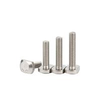 TULDYS 4 pièces M5 M6 M8 M10 M12 304 en acier inoxydable T forme poinçon fraiseuse vis tige filetée capuchon de serrage boulon t-slot boulons boulon à tête en T(45MM_M6)