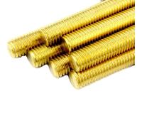 TULDYS 4 pièces Tige filetée en Laiton M3 M4 M5 M6 M8 M10 M12 M14 M16 L20mm 30 40 50 100mm Boulon métrique en Laiton Plein Laiton Massif Tous Les Goujons de Barre de Tige filetée (Size : 25mm, Color