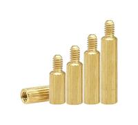 TULDYS Entretoise moletée Ronde en Laiton, 50 pièces, entretoise M2 * 3 -M2 * 30 Mm mâle-Femelle, Colonne de Support à tête Unique for Carte(L-6mm,M2xL - Thread 4 mm)