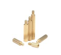 TULDYS Goujon en Laiton mâle Femelle M2, 20 à 50 pièces, entretoise de Carte mère en cuivre, moleté Rond Creux, Longueur de Pilier fileté 3mm-40mm(M2x37mm 20pcs)