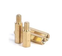 TULDYS Laiton Hex Standoff Hexagon Filetage Métrique Mâle Femelle Goujon Entretoise M2 M2.5 M3 M4 M5(20mm (20pcs),M3 (Thread 5mm))