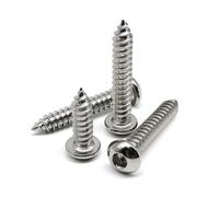 TULDYS Lot de 10/50 vis à Bois autotaraudeuses à tête Ronde en Acier Inoxydable 304, M2, M2.3, M2.6, M3, M4, M5, M6, A2-70, Six pans Creux(8mm,10pcs M5)