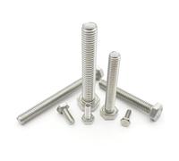 TULDYS Lot de 10 vis à tête hexagonale Externe en Acier Inoxydable 304 DIN933, Filetage allongé de 30 à 100 mm, M5, M6, M8, A2-70(50mm,M8 10pc)