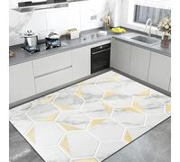 TuLdys Lot de 4 tapis de cuisine à carreaux - 152,4 x 213,4 cm - En cuir synthétique imperméable, antidérapant, lavable et confortable pour cuisine, évier