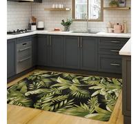 TuLdys Lot de 4 tapis de cuisine pour sol en cuir PU imperméable, 1,5 x 2,1 m/152,4 x 213,4 cm, vert