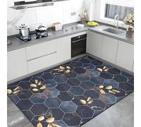 TuLdys Lot de 4 tapis de sol en cuir PU imperméable, antidérapant, confortable en mousse pour cuisine, 45,7 x 76,2 cm
