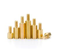 TULDYS M2 M2.5 M3 M4 M5 M6 Laiton Carte mère entretoise Hex PCB piliers hexagone métrique Filetage Conseil Goujon Support Supports espacement vis Boulon (Color : 20Pcs, Size : 45MM_M5 (Thread 7MM))