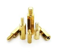 TULDYS M2 M3 M4 M5 Laiton cuivre hexagone entretoise hexagone Pilier Colonne mâle-Femelle Filetage Externe entretoise for Carte mère PCB (Color : 20mm, Size : M2 50pcs)