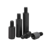 TULDYS M3 M4 Carte mère PCB Entretoise Pilier Hex Stud Fer Isolation Châssis Connexion Support Colonne Vis Noir en Acier Au Carbone (Size : M3x12 thread6(50Pcs))