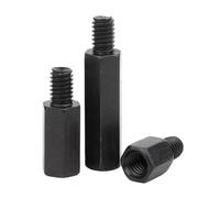 TULDYS M3 M4 Hex Noir Acier au Carbone mâle Femelle entretoise Goujon Pilier hexagone fileté PC Ordinateur PCB Carte mère entretoise (Color : 25mm (10PCS), Size : M4 (Thread 6mm))