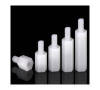 TULDYS M3 M4 M5 Nylon Hex Mâle Femelle Entretoise Filetée Pilier Montage PCB Carte Mère Isolé en Plastique Entretoise Vis Écrou Blanc (Color : 10mm (50Pcs), Size : M3 (Thread 6mm))