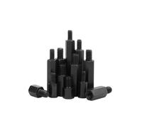 TULDYS Noir Hex Standoff PCB Carte Mère Hexagone Mâle Femelle Entretoise en Acier Au Carbone M3 M4 (Color : 7mm (20pcs), Size : M3 (Thread dia 6mm))