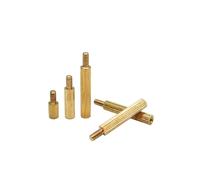 TULDYS Panneau de Goujon Rond en Laiton, moleté mâle Femelle, Pilier fileté, entretoise de Carte mère, Boulon Creux, écrou de vis M2 * L + 3/4mm(10mm (50pcs),M2 (Thread 4mm))