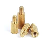 TULDYS Pilier d'écartement en Laiton M2 mâle Femelle, Supports filetés moletés Ronds, entretoise PBC, Pilier de Carte mère, Circuit imprimé, vis à Boulon 3-35mm(M2x20mm (50pcs))