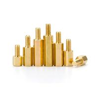 TULDYS Support de Carte mère en Laiton Hexagonal mâle Femelle, Support en cuivre M2 M2.5 M3 M4, Goujon de Support de Carte, Pilier fileté, vis d'espacement de Colonne(3mm(50Pcs),M3 (Thread 5mm))