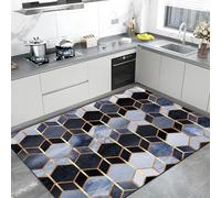 TuLdys Tapis de cuisine en cuir PU imperméable, 1,8 x 2,7 m/182,9 x 274,3 cm, tapis de sol rembourré en mousse à mémoire de forme, tapis confortable avec 4 tapis antidérapants