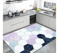 TuLdys Tapis de cuisine et tapis de cuisine, 0,9 x 1,5 m/91,4 x 152,4 cm, cuir PU imperméable, doux, tapis de bain antidérapant, tapis de cuisine tapis de porte avec 4 tapis antidérapants