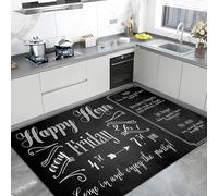 TuLdys Tapis de cuisine imperméable en cuir PU, tapis de couloir avec 4 tapis antidérapants pour sol, tapis de couloir et décoration de vacances avec fond noir, 0,9 x 1,2 m/91,4 x 121,9 cm