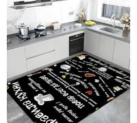 TuLdys Tapis de cuisine pour sol, 0,9 x 1,2 m/91,4 x 121,9 cm, tapis de couloir de cuisine antidérapant en cuir PU imperméable pour évier, porte d'entrée, extérieur avec 4 tapis antidérapants