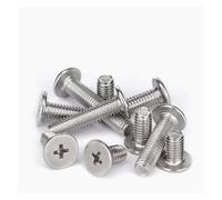 TULDYS Vis à tête Plate Ultra-Fine en Acier Inoxydable 304 A2, Lot de 10 à 100 pièces, M1.6, M2, M2.5, M3, M4, M5, M6(8mm,M5 10pcs)