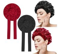 TULEBOLIAN 2PCS Bonnets de Nuit pour Femme,Morceau De Bonnet De Nuit en Ruban,Bonnet de Nuit en Satin pour Dormir, Satin Soie Réversible de Nuit,Prévention des frisottis