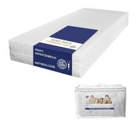 TULENA Housse de Matelas en Microfibre avec Fermeture éclair, 80x200 cm, Hauteur 20 à 22 cm, matelassée, Blanche, hypoallergénique, certifiée Öko-Tex