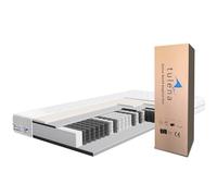 TULENA NOX Matelas 90 x 200 cm en Mousse à mémoire de Forme| Matelas à Ressorts Ensachés | Fermeté H1 + H2 Confort 20 cm d'Épaisseur | Enroulable réversible