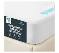 TULENA Protège-Matelas 140 x 200 cm - Drap-Housse 100% imperméable, Respirant et Doux - Surmatelas avec élastique sur Tout Le pourtour, protège-Matelas Anti-acariens