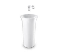 Duravit Lavabo White Tulip 2703500070 avec ouverture pour raccordement au sol, à poser, sans trou pour robinetterie, blanc