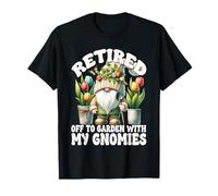 Tulip Flower Garden Retirement Gnome For Retired Mom And Dad T-Shirt