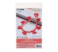 Tulip Kit de crochet bracelet en dentelle turque Oya - 1 pièce - Rouge et Beige