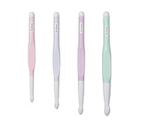 Tulip Lot De 4 Crochet Tricot Aiguilles Crochets Ergonomiques En Plastique Avec Poignée En Caoutchouc, 8 mm, 10 mm, 12 mm, 15 mm, Pour Knitpro Prym Pelote Laine À Tricoter Des Pulls Et Des Écharpes