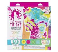 Tulip One-Step Tie-Dye Kit Tulip Kit de teinture en 2 minutes en 1 étape, 4 couleurs vives, perforatrice à fruits tropicaux, 4 couleurs