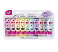 Tulip Peinture Textile Set - 10 Couleurs Pastel de 29,5 ml - pour Tissu, Vêtement et Sneakers - Lavable, Permanent, Souple et Séchage Rapide - Non Toxique
