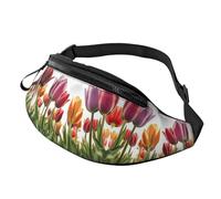Tulip Scape Sac banane imprimé pour homme et femme, sac banane avec sangle réglable pour voyage, sport, noir, taille unique, Noir , Taille unique