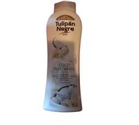 Tulipán Negro Coco Pure White Gel de Bain et Douche, Peau Extra Douce, Fragrance Exotique, 0% Colorants