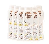 Tulipan noir, gel de bain Coco Pure White, peau très lisse, 720 ml unités x6