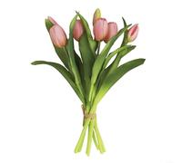 Tulipe artificielle avec 7 tiges pour décoration de mariage, maison, bureau et fête, arrangement de fleurs artificielles sans entretien pour divers événements (rose)