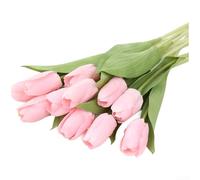 Tulipe artificielle avec texture réaliste pour décoration saisonnière de la maison, planification d'événements et photographie de portrait (rose clair)