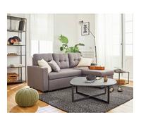 BestMobilier - Canapé d'angle Convertible avec Coffre Réversible Tulipe en Tissu - Canapé Lit - Sofa Gris 4 Places - Angle Droit - ou Gauche - Salon
