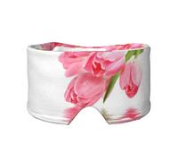 Tulipe Effet Eau Fraîche Belle Fleur Rose,Masque pour les yeux bloquant la lumière Cache-yeux et cache-oreilles pour le sommeil