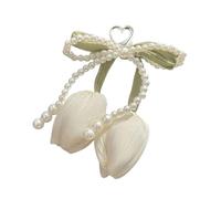 Tulipe perles tressées porte-clés nœud charme sac sac sac à dos accessoires de bijoux décoration de mode mignon porte-clés tressé pour femme, フリーサイズ