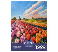 Tulipe Puzzle 1000 Pièces Cadeau Unique Jeu Éduchatif Challenge Toy À De Qualité Supérieure Peinture Art pour Adultes Et Enfants À Partir De 14 Ans 38x26cm/1000pcs