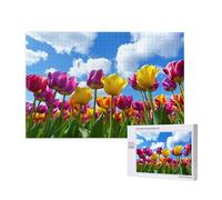 Tulipe Puzzle Fleur 120 Pièces Adultes, DIY Puzzles Classiques Art avec Boîte d'emballage et Photos de Référence, Relaxation/Soulagement du Stress/Jeux Amusants, Creatif Cadeau pour Femme M-747