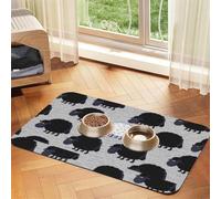 Tulipe Rose Vintage Shabby Chic,Tapis d'alimentation imperméable pour Animaux de Compagnie, Sets de Table pour Chats et Chiens pour la Nourriture et l'eau, Tapis de Nourriture en Cuir PU,40x60cm