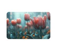 Tulipe rouge Symboles surnaturels Impression noire 1 pièce Serviette de plage en velours peau de pêche surdimensionnée 140 x 70 cm pour adultes, serviette super absorbante