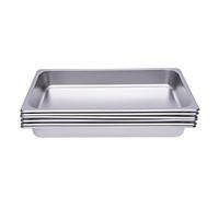 TuliperMood Lot de 6 récipients à gastronorm en acier inoxydable GN 1/1 (53 x 33 x 6 cm) - Bols gastronomiques de 60 mm de profondeur pour chariot de maintien au chaud et buffet - Poêles en acier